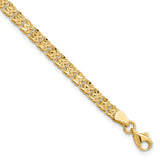 14K Yellow Gold 3.9 mm Lightweight Chain Bracelet, Polished detail view