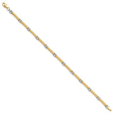 14K Two-tone Gold 3.5 mm Polished Chain Bracelet