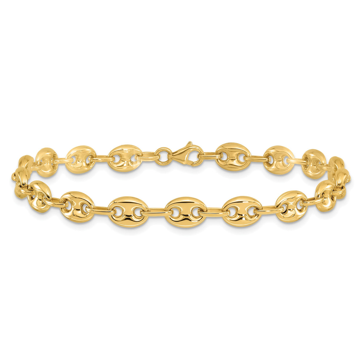 14K Yellow Gold 6.3 mm Lightweight Chain Bracelet, Polished alternate angle