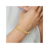14K Yellow Gold 6.3 mm Lightweight Chain Bracelet, Polished detail view