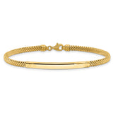 14K Yellow Gold 3.5 mm Lightweight Chain Bracelet, Polished alternate angle