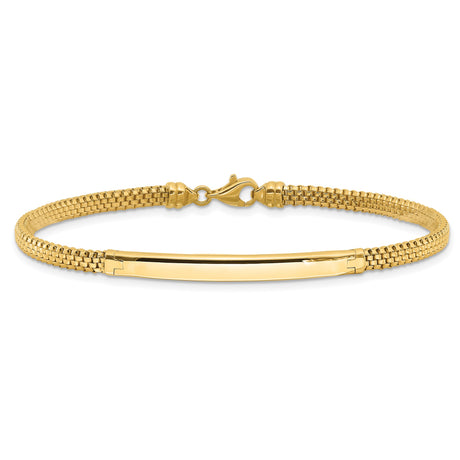 14K Yellow Gold 3.5 mm Lightweight Chain Bracelet, Polished alternate angle
