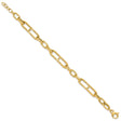 14K Yellow Gold 7.4 mm Paperclip Chain Bracelet, Polished