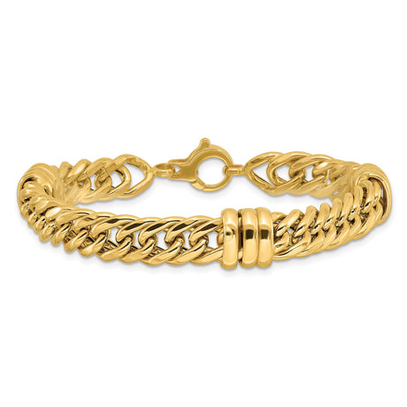 14K Yellow Gold 10.2 mm Polished Chain Bracelet alternate angle