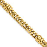 14K Yellow Gold 10.2 mm Polished Chain Bracelet detail view