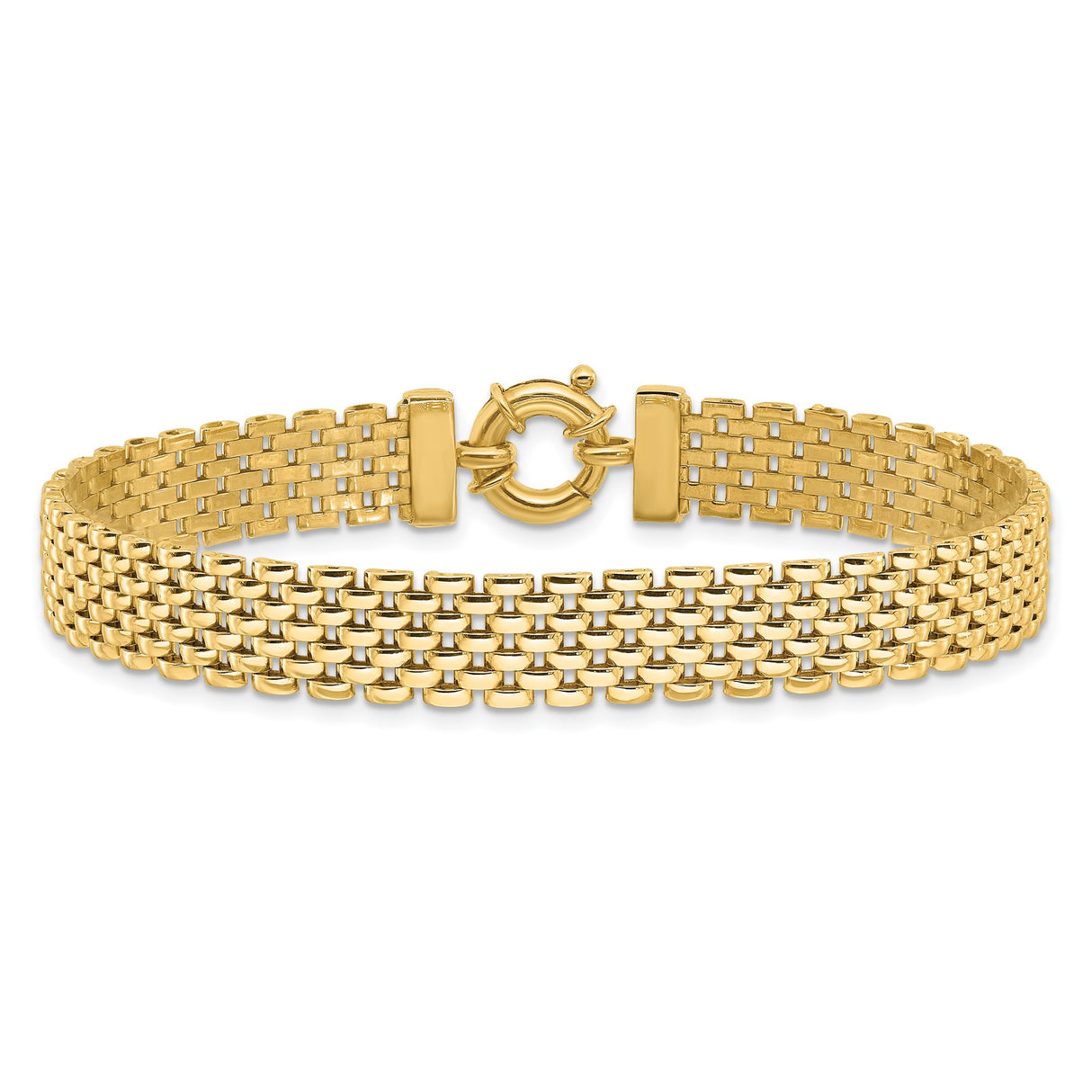 14K Yellow Gold 8.4 mm Polished Chain Bracelet alternate angle