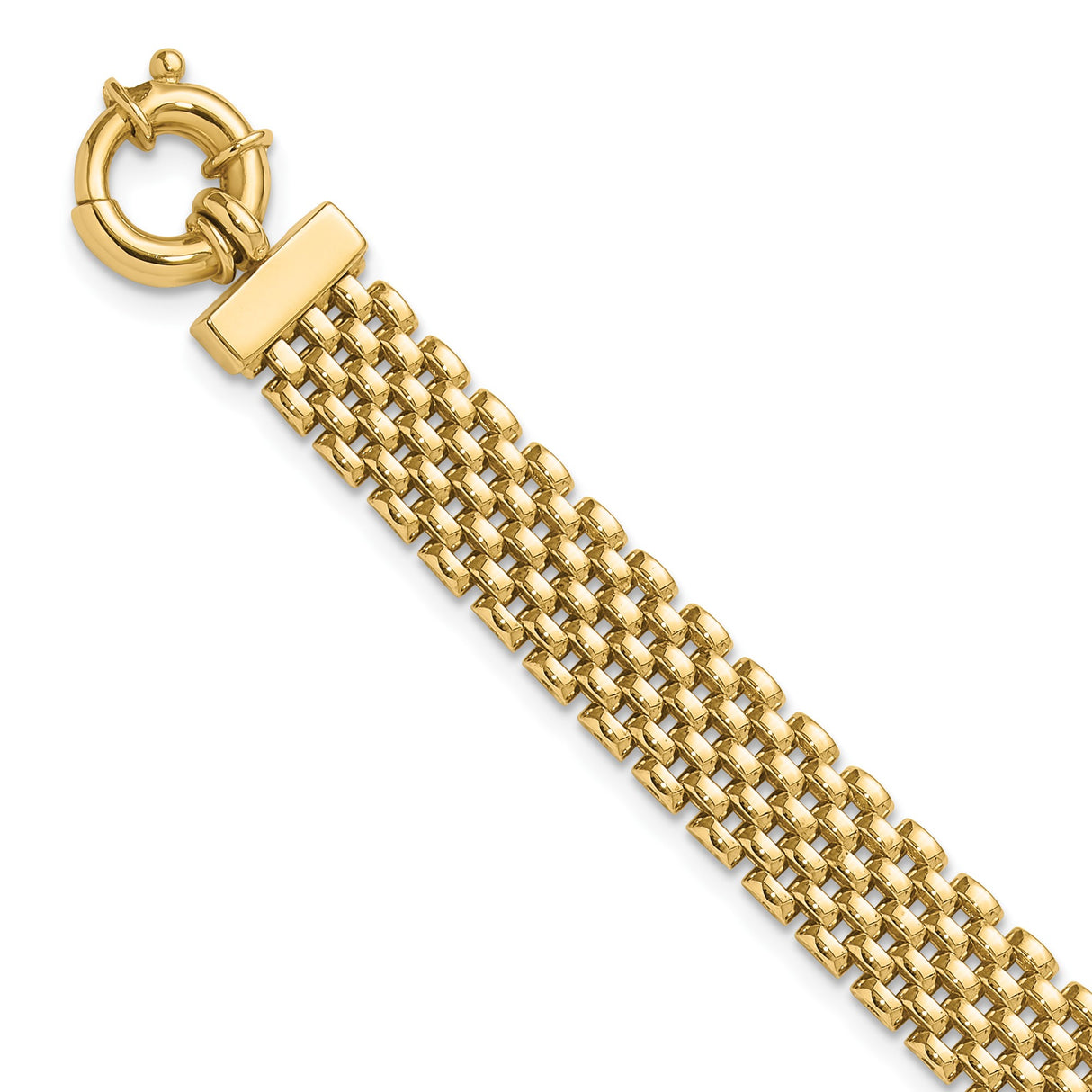 14K Yellow Gold 8.4 mm Polished Chain Bracelet detail view