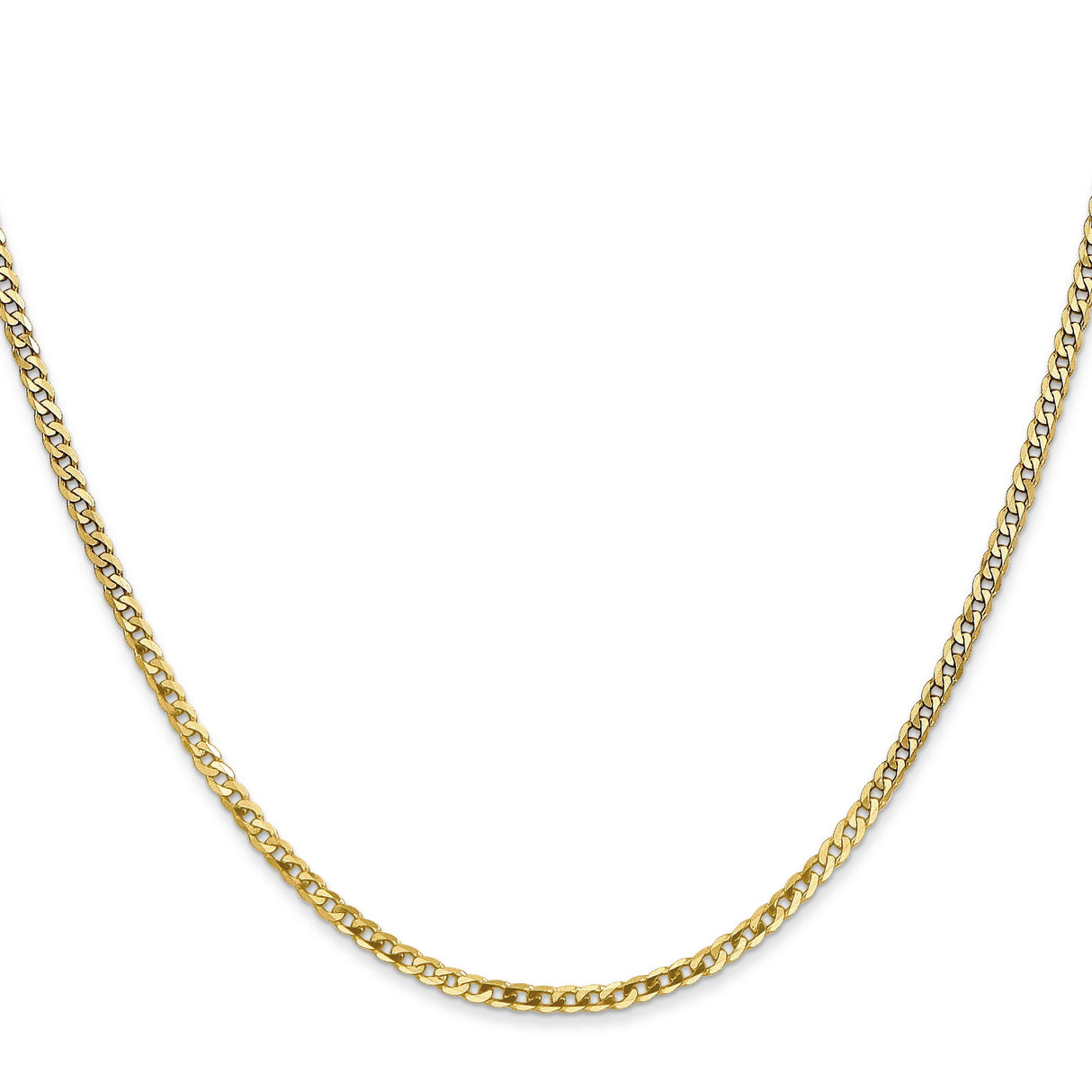14K Yellow Gold 2.2 mm Curb Chain Necklace, Polished