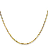 14K Yellow Gold 2.2 mm Curb Chain Necklace, Polished