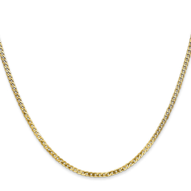 14K Yellow Gold 2.2 mm Curb Chain Necklace, Polished