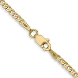 14K Yellow Gold 2.2 mm Curb Chain Necklace, Polished alternate angle