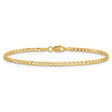 14K Yellow Gold 2.2 mm Curb Chain Anklet, Polished