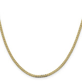 14K Yellow Gold 2.3 mm Curb Chain Necklace, Polished