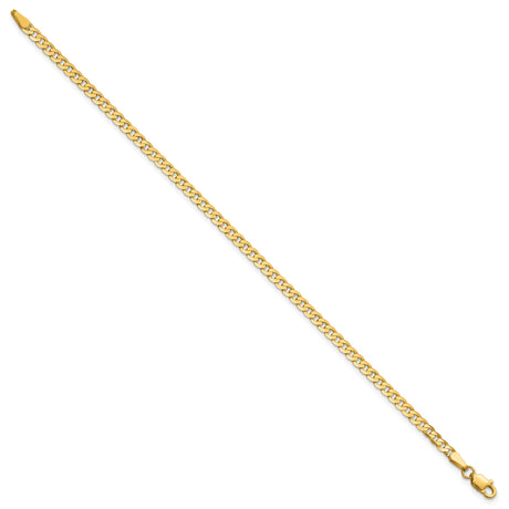 14K Yellow Gold 2.9 mm Curb Chain Anklet, Polished