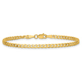 14K Yellow Gold 2.9 mm Curb Chain Bracelet, Polished alternate angle