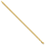 14K Yellow Gold 3.9 mm Curb Chain Anklet, Polished