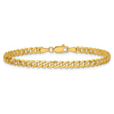 14K Yellow Gold 3.9 mm Curb Chain Bracelet, Polished alternate angle