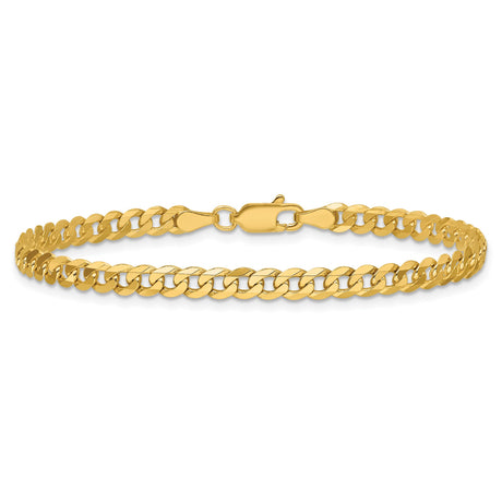 14K Yellow Gold 3.9 mm Curb Chain Bracelet, Polished alternate angle