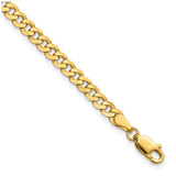 14K Yellow Gold 3.9 mm Curb Chain Bracelet, Polished detail view