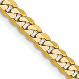 14K Yellow Gold 3.9 mm Curb Chain Necklace, Polished detail view