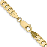 14K Yellow Gold 4.75 mm Curb Chain Necklace, Polished alternate angle