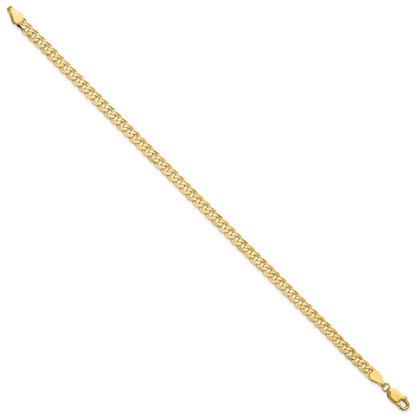 14K Yellow Gold 4.75 mm Curb Chain Bracelet, Polished