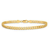 14K Yellow Gold 4.75 mm Curb Chain Bracelet, Polished alternate angle
