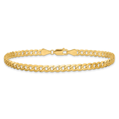 14K Yellow Gold 4.75 mm Curb Chain Bracelet, Polished alternate angle