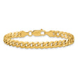 14K Yellow Gold 6.25 mm Curb Chain Bracelet, Polished