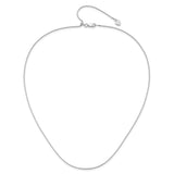 925 White Gold 0.95 mm Box Chain Necklace, Polished alternate angle