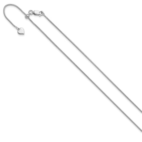 925 White Gold 1.1 mm Polished Chain Necklace