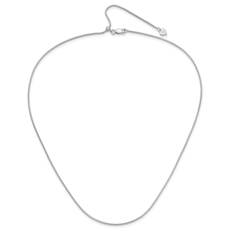 925 White Gold 1.1 mm Polished Chain Necklace alternate angle