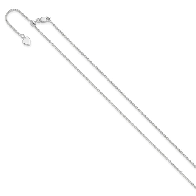 925 White Gold 1.4 mm Polished Chain Necklace
