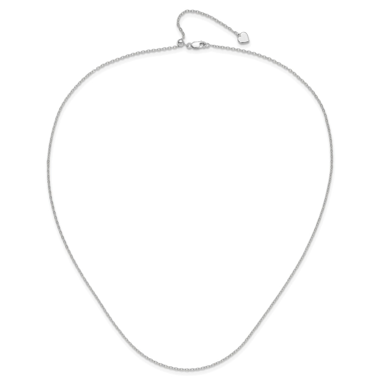 925 White Gold 1.4 mm Polished Chain Necklace alternate angle
