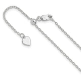 925 White Gold 1.4 mm Polished Chain Necklace detail view