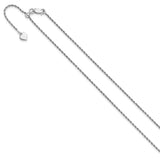 925 White Gold 1.4 mm Rope Chain Necklace, Polished