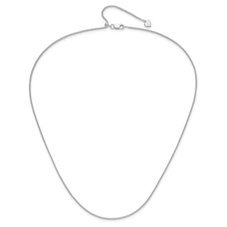 925 White Gold 1.3 mm Polished Chain Necklace alternate angle