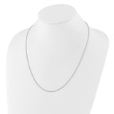 925 White Gold 1.3 mm Polished Chain Necklace detail view
