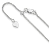 925 White Gold 1.3 mm Polished Chain Necklace detail view
