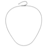 925 White Gold 1 mm Polished Chain Necklace, Solid alternate angle