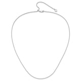 925 White Gold 1.2 mm Rope Chain Necklace, Polished alternate angle