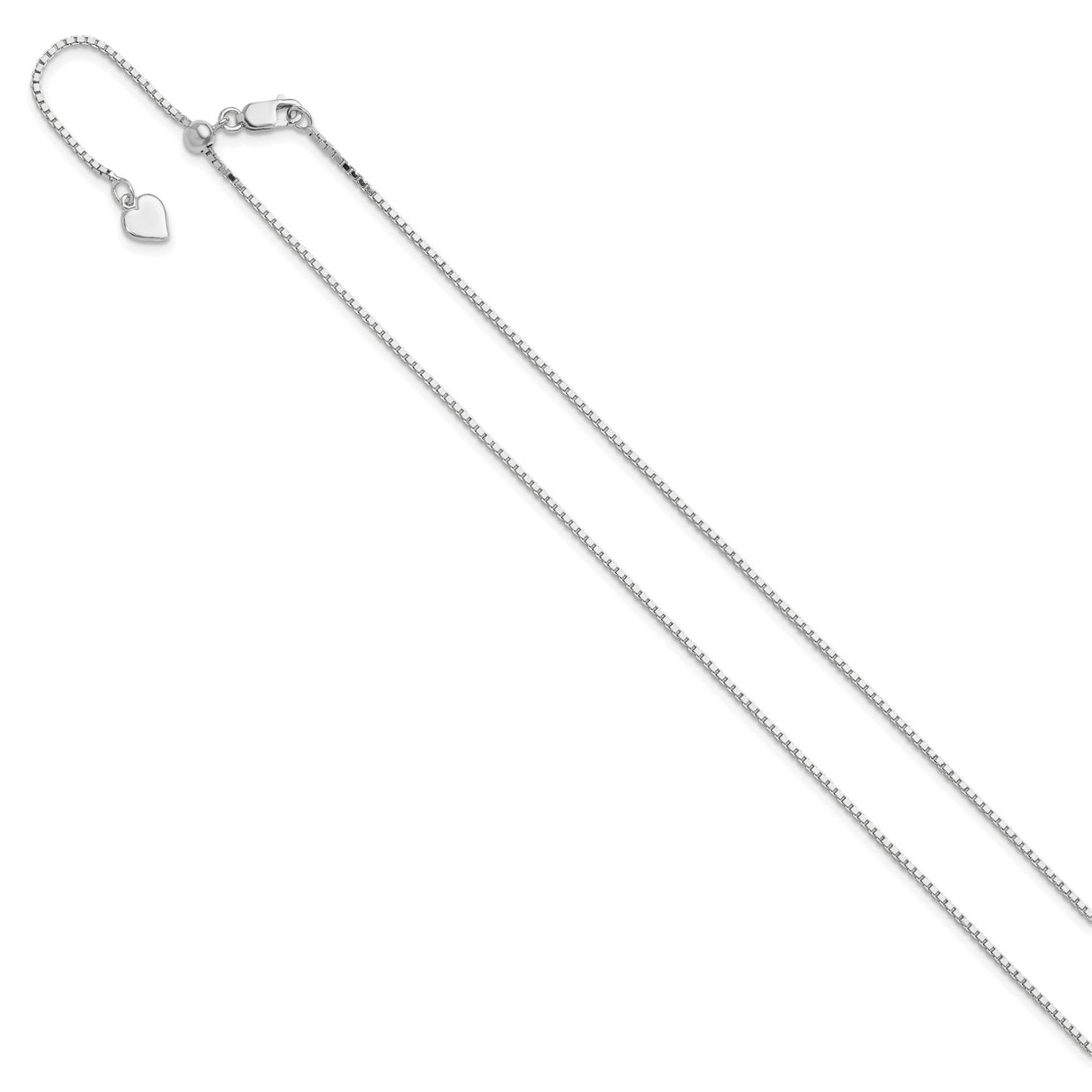 925 White Gold 1.1 mm Box Chain Necklace