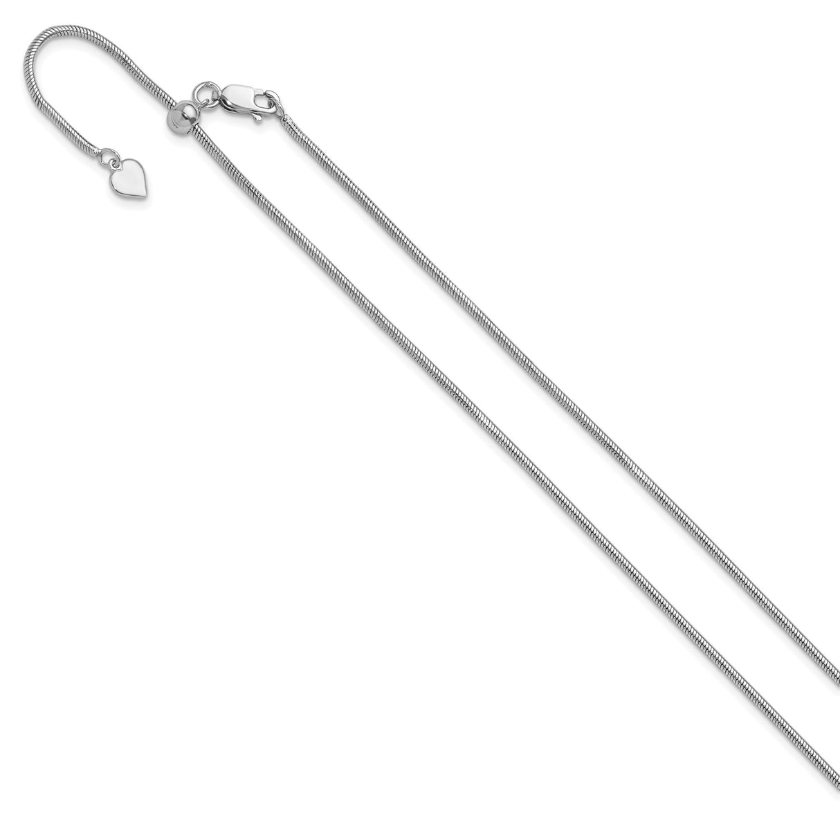 925 White Gold 1.6 mm Polished Chain Necklace