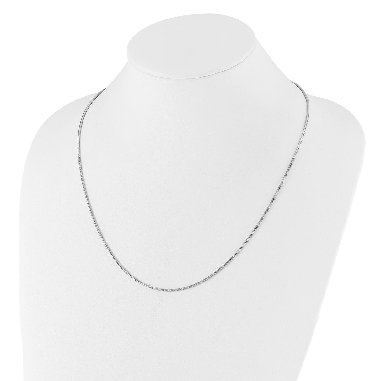 925 White Gold 1.6 mm Polished Chain Necklace detail view