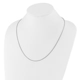 925 White Gold 1.6 mm Polished Chain Necklace detail view