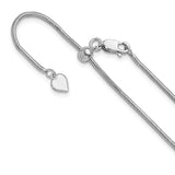 925 White Gold 1.6 mm Polished Chain Necklace detail view