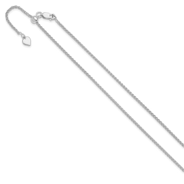 925 White Gold 1.6 mm Polished Chain Necklace