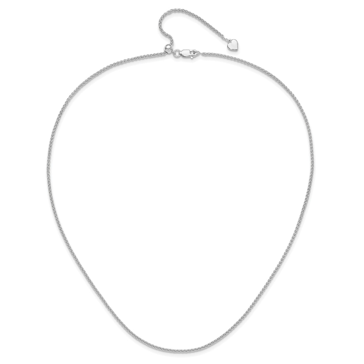 925 White Gold 1.6 mm Polished Chain Necklace alternate angle