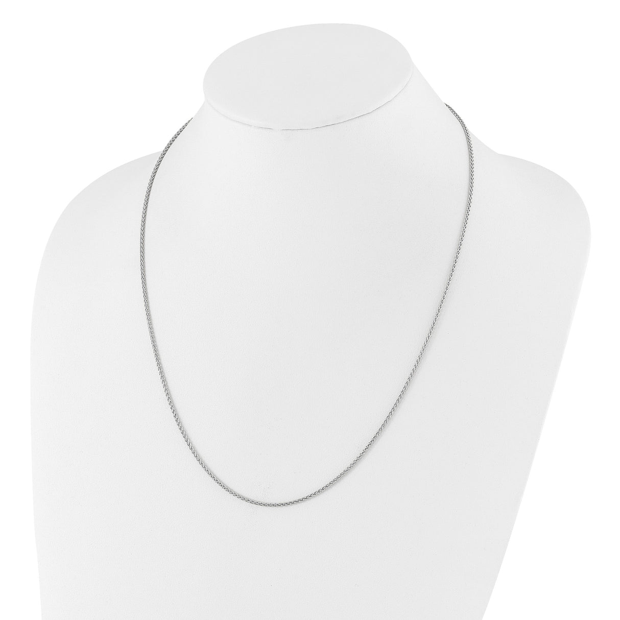 925 White Gold 1.6 mm Polished Chain Necklace detail view