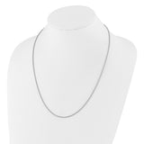 925 White Gold 1.6 mm Polished Chain Necklace detail view
